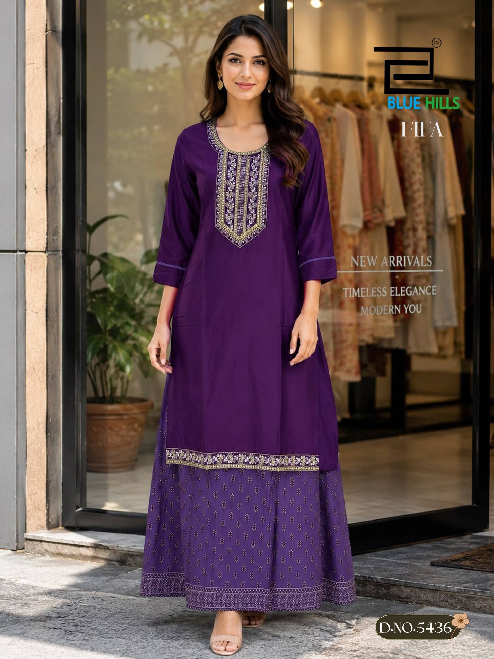 Fifa By BLUE HILLS 5435 To 5440 Series Stylish Beautiful Colourful Rayon Dresses At Wholesale Price